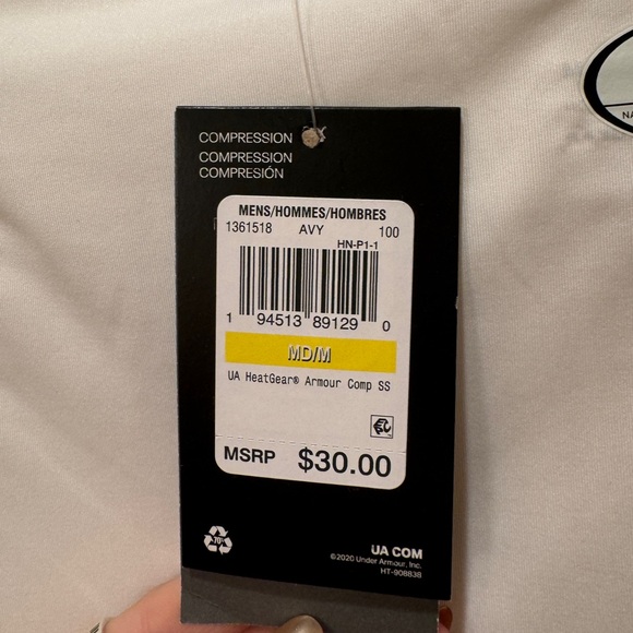 NWT Under Armour Heat Gear White Short Sleeve Shirt - Picture 5 of 7